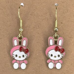 Cute Sanrio Hello Kitty Bunny Cartoon Dangle Earrings